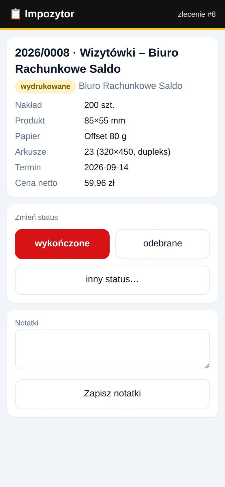 Zlecenie na telefonie